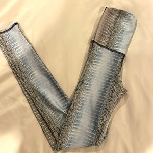 Emily HSU Designs shiny snakeskin print high waisted leggings